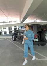 Oversized Jogger Pants - Sky Blue