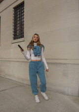 Oversized Jogger Pants - Sky Blue