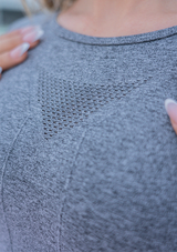 'HEATHER' Long Sleeve Cut Out Top